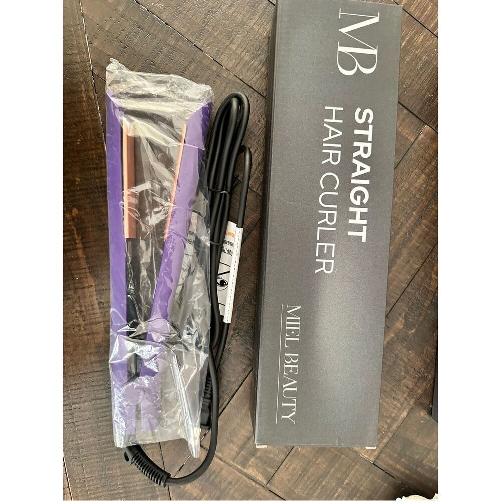 Miel Beauty Purple Straight Hair Curler Flat Iron New In Box